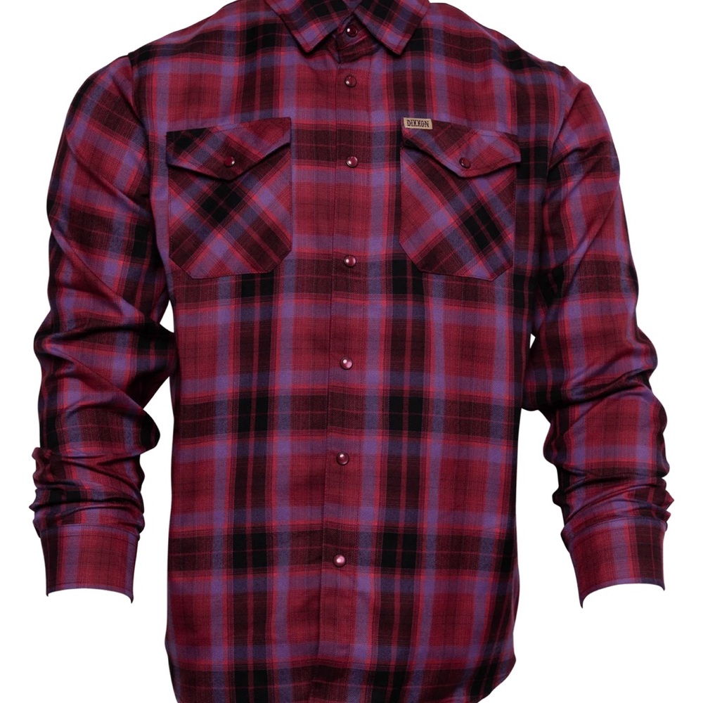 DIXXON Red Casual Button Down Shirt Classic Plaid